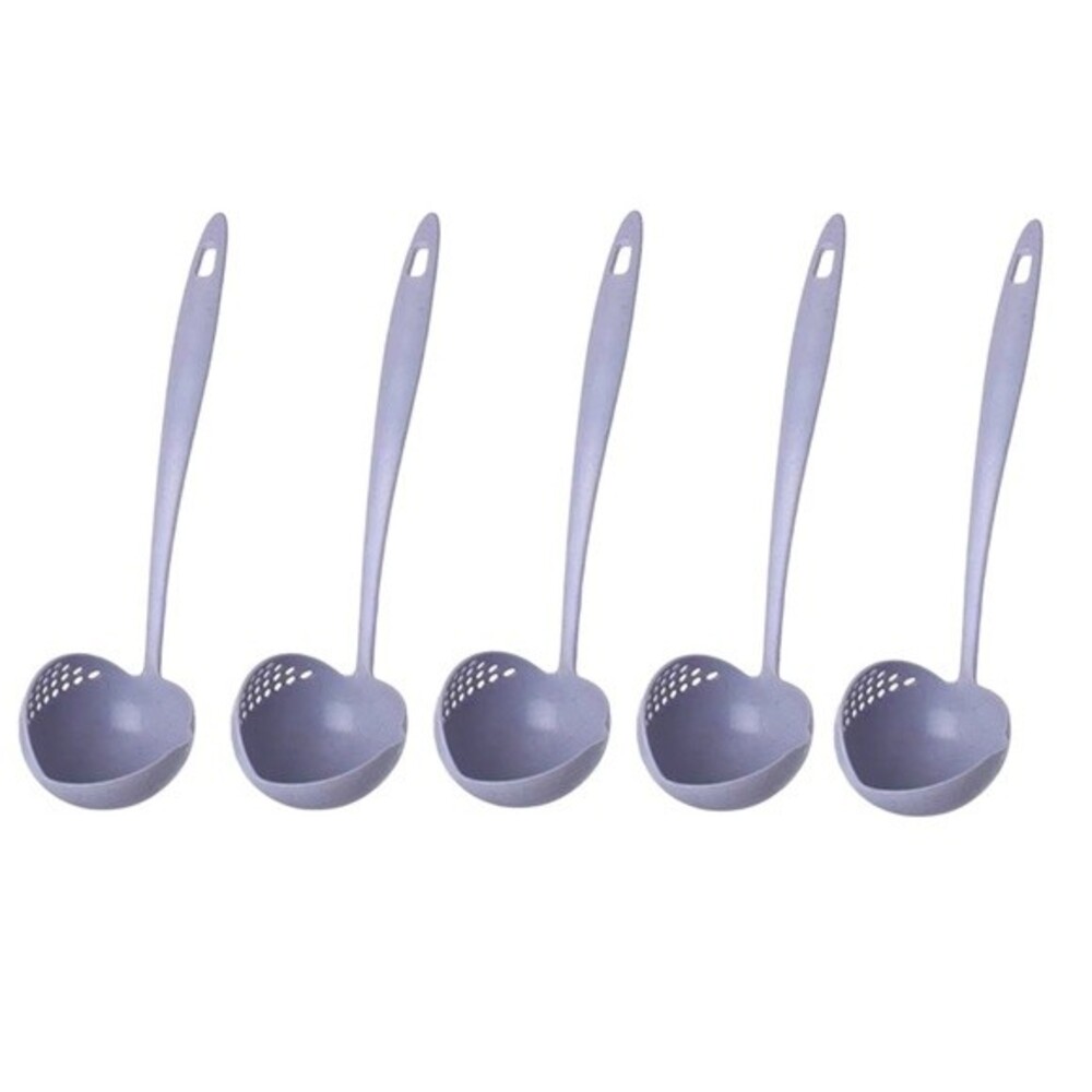 Ladle Plastic Purple 5 PC Skimmer Spoon Filter Strainer Soup Spoon Long Handle